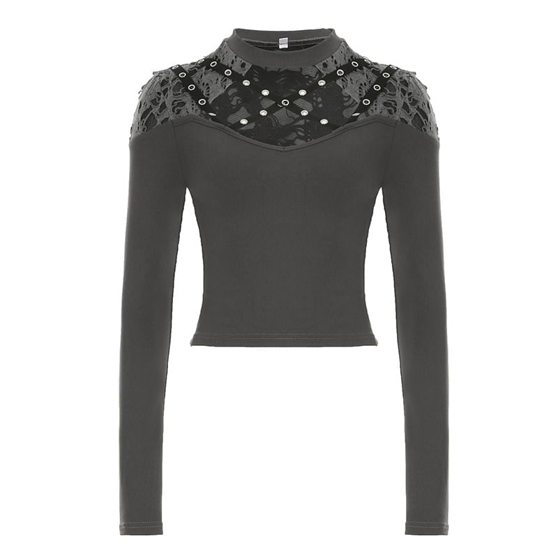 Trisica - Crop top met lange mouwen, panelen, uitsparingen en een geraffineerde, slanke pasvorm