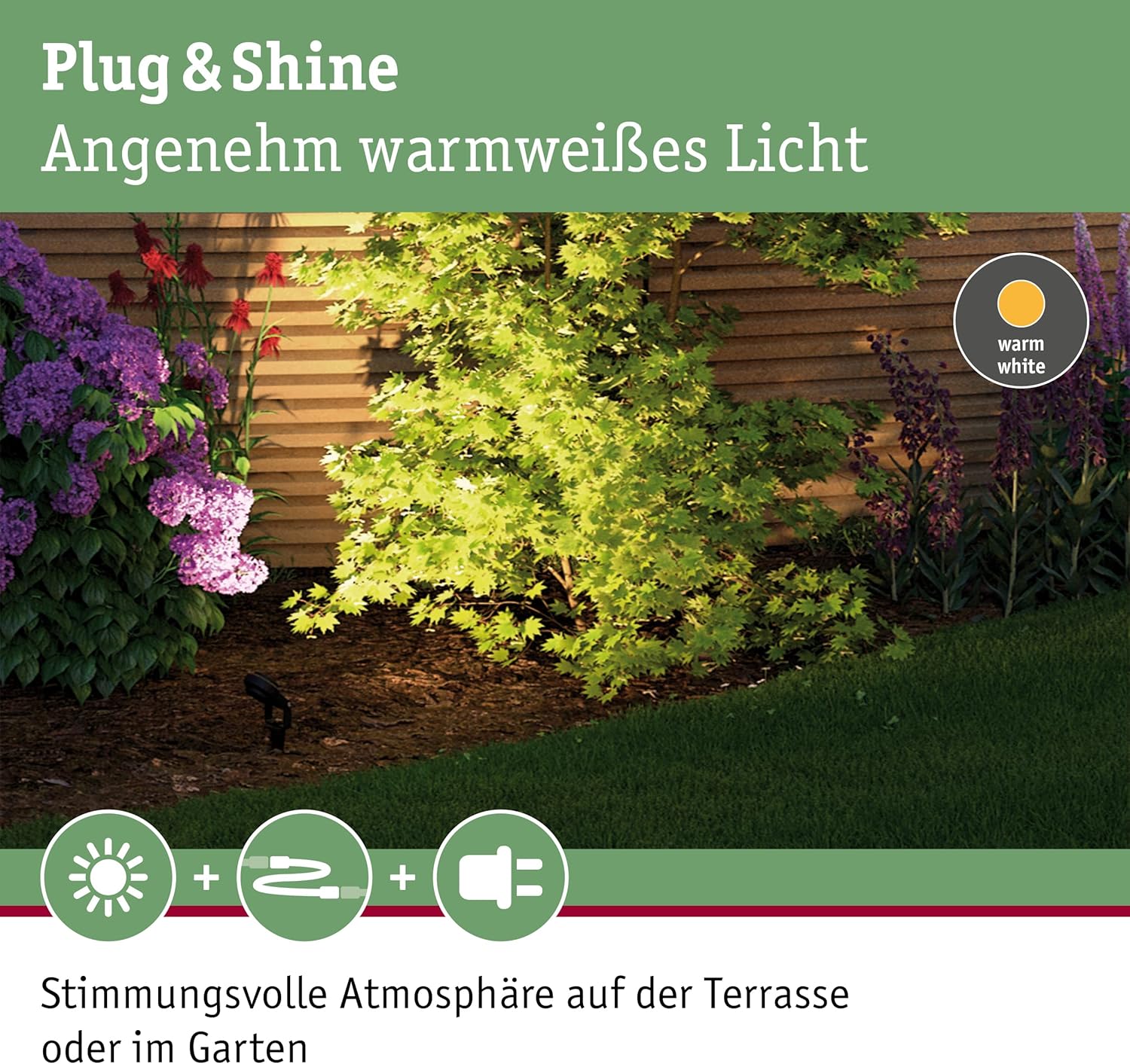 Paulmann 93689 Plug & Shine LED Außenleuchte Sting incl. 3x6 Watt dimmbar Gartenspieß Anthrazit Gartenleuchte Alu Außenbereich 3000 K
