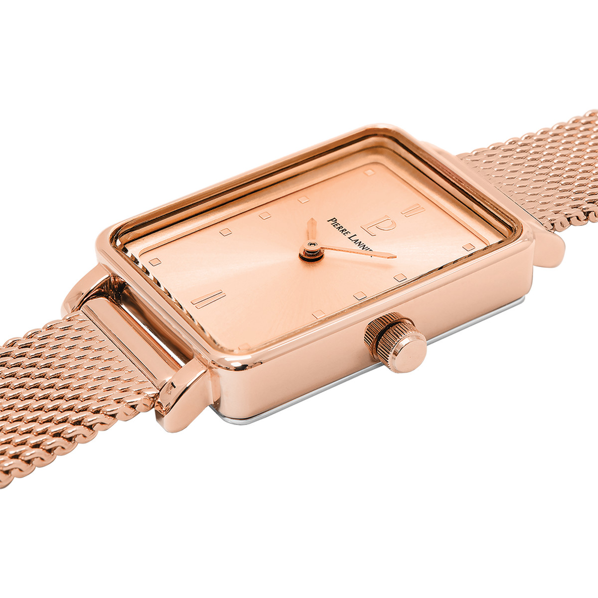 Montre PIERRE LANNIER Ariane femme acier doré rose bracelet cuir rose