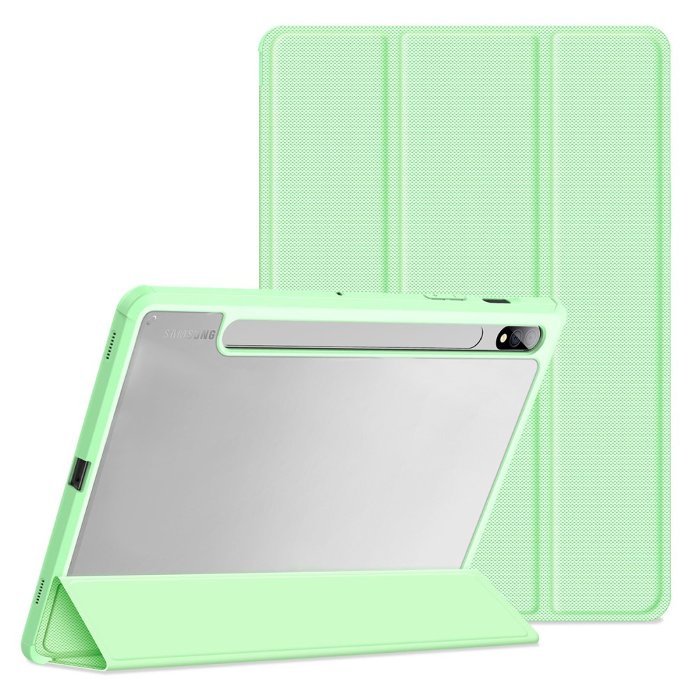 Samsung Galaxy Tab S8 / Tab S7 Leder Tasche Smart Cover Schutzhülle   S-Pen Halter - Grün