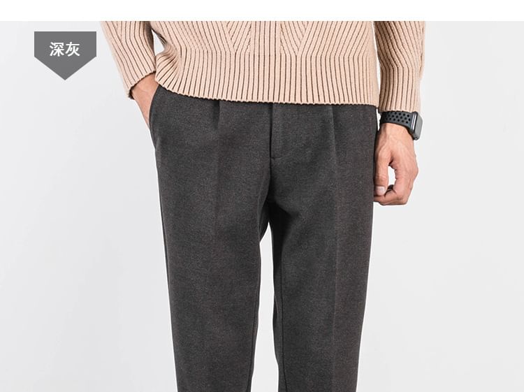 Wewewow - Mid Rise Plain Cropped Tapered Pants
