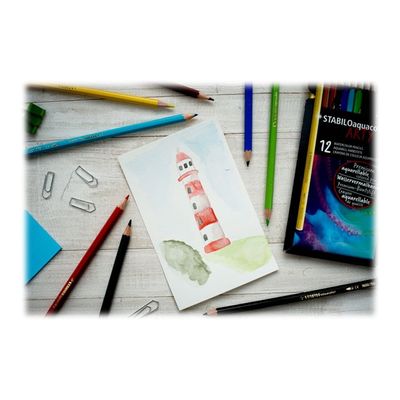 STABILO Aquacolor Arty - 24 Crayons de couleur aquarellables