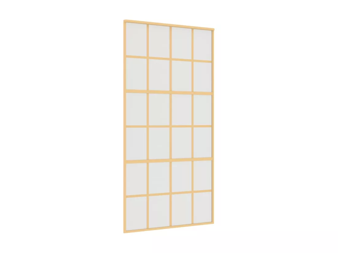 Porte coulissante doré 102,5x205 cm verre ESG dépoli aluminium