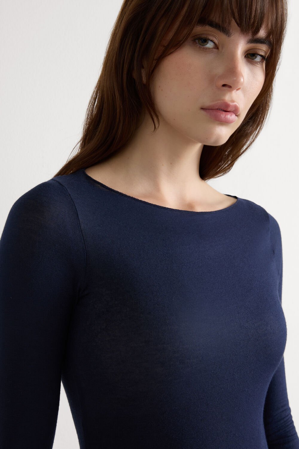Blusa ultraleve de cashmere com decote canoa