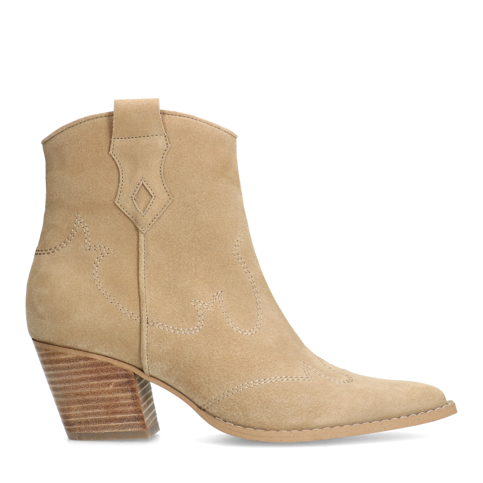 Beige suède cowboy laarzen
