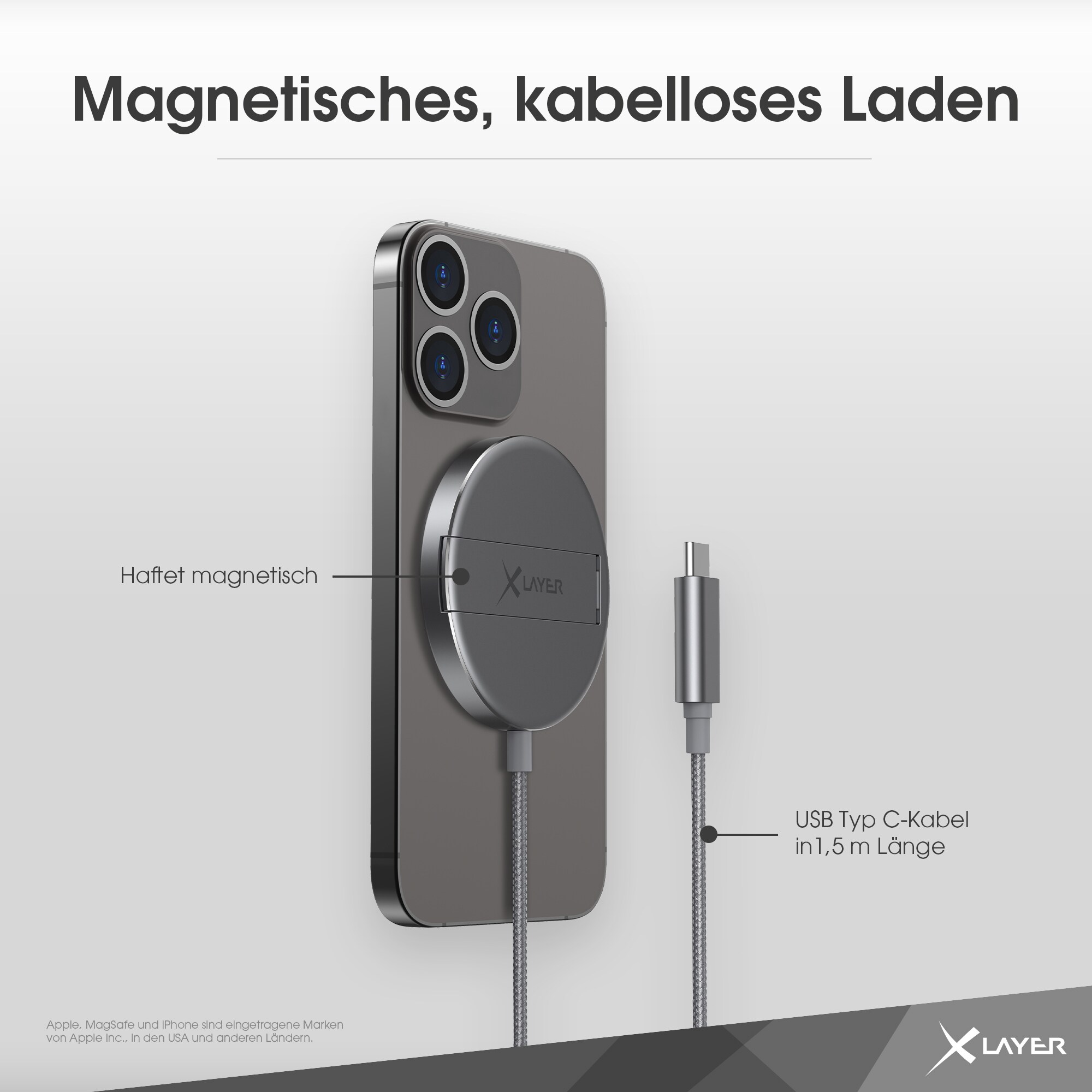 Xlayer WIRELESS MagFix Pro Ladestation Apple Wireless Charger I Magsafe Ladepad