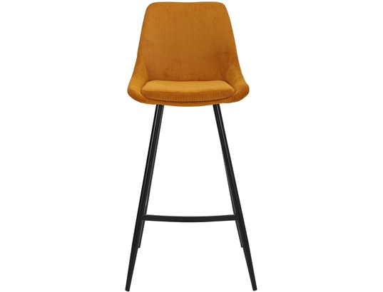 CONCEPT1 - Tabouret de bar Lot de 2 T. Bari jaune curry velours cotelé (bar)