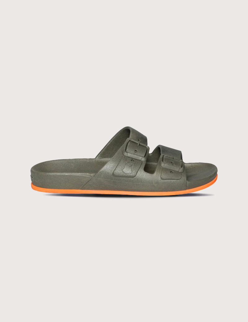CACATOES SANDALES KIDS BRASILIA KAKI ORANGE FLUO