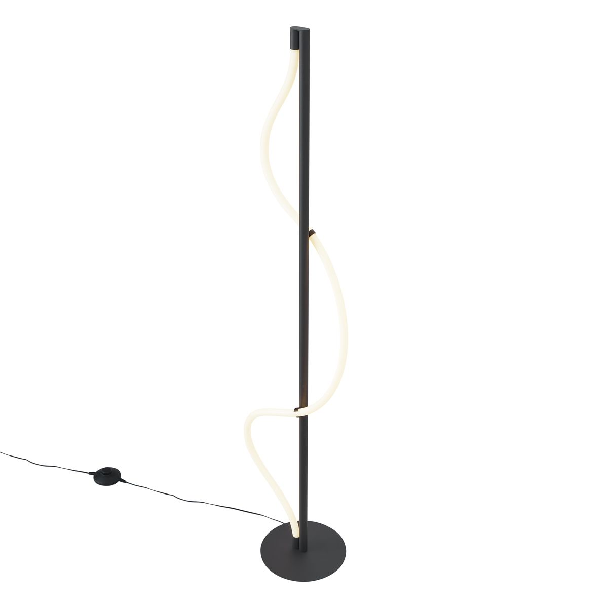 Moderne vloerlamp zwart incl. LED 3-staps dimbaar - Twirl