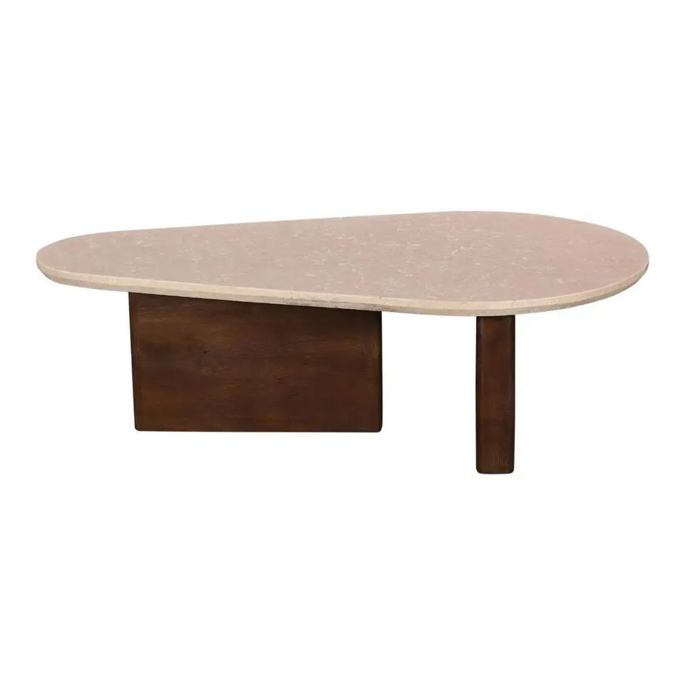 Salontafel Marmer Donkerbruin - 120x70x38cm - Organisch - Ayla