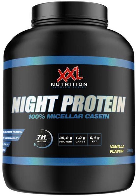 XXL Nutrition - Night Protein - Vanille - Eiwitpoeder - 2000 gram - 87% Eiwit
