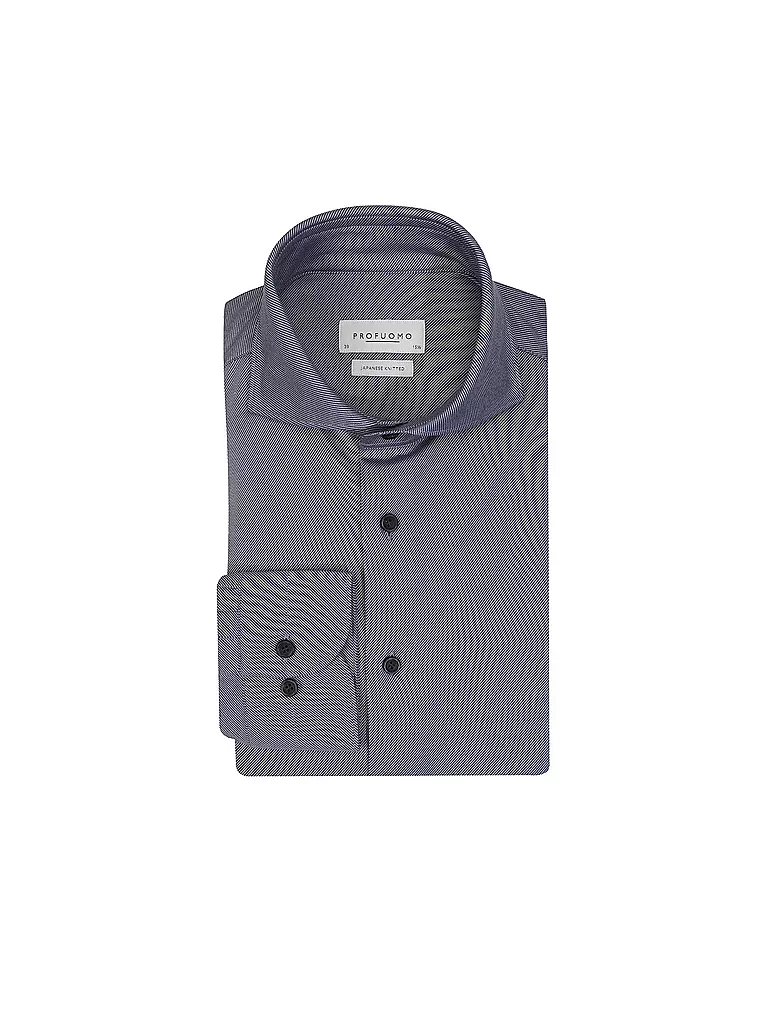 PROFUOMO Jerseyhemd Slim Fit JAPANESE KNIT dunkelblau