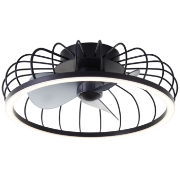 Brilliant plafondventilator Arezzo met lamp 36W zwart