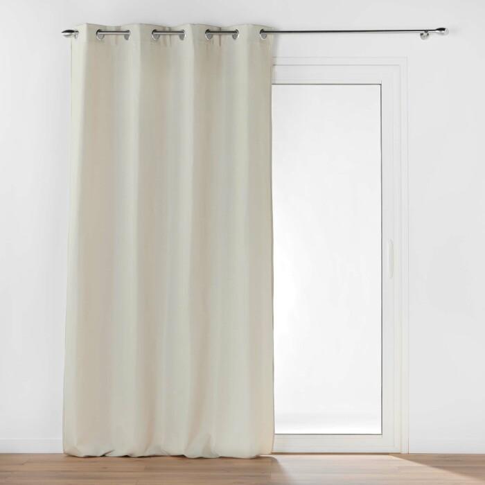 RIDEAU OEILLETS 135X260CM ISOLANT MICROFIBRE LIN