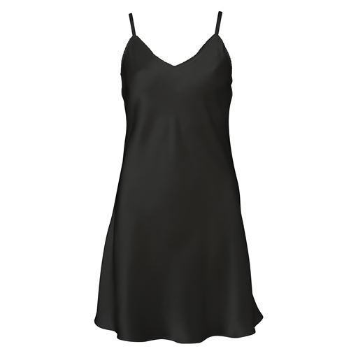 Lady Avenue Silk Satin Underkjole, Black, XL