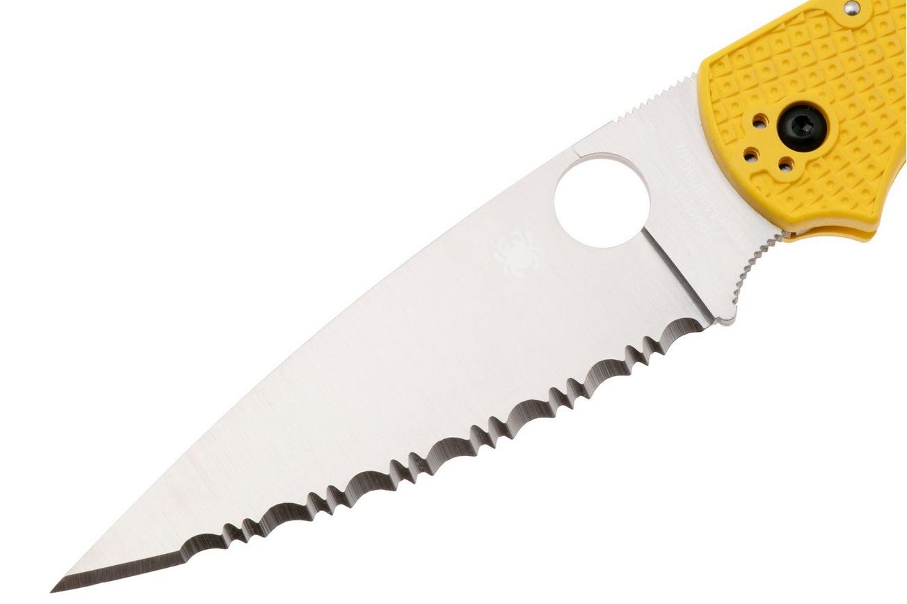 Spyderco Native Chief Salt Lightweight CPM Magnacut C244SYL Yellow FRN, serrated zakmes