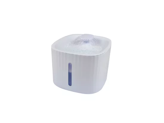 Fontaine à eau pour animaux - 3L - Blanc - L 19,5 x l 19,5 x H 16 cm