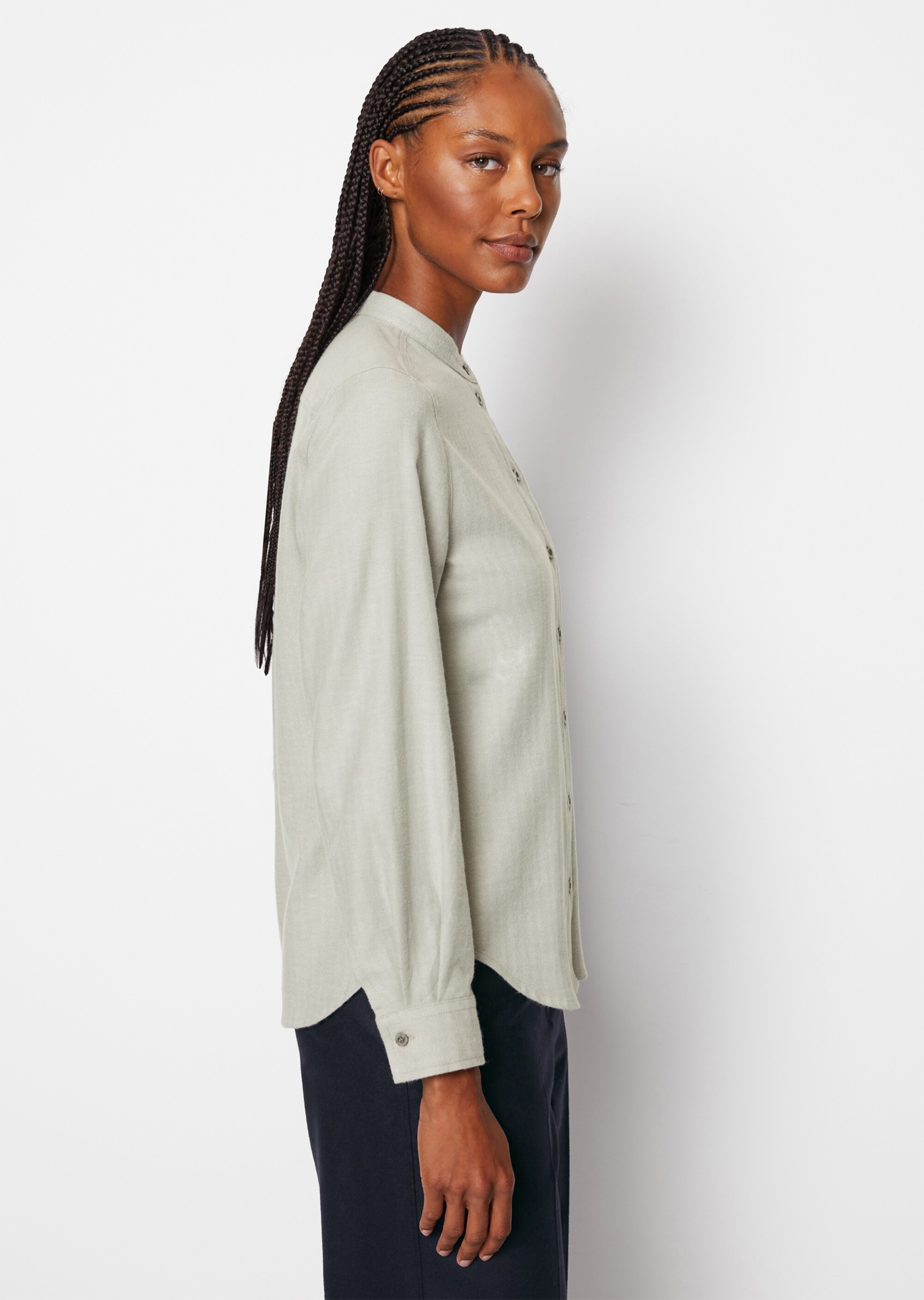 Flanell-Langarm-Bluseaus softer Herringbone-Qualität