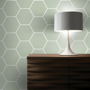 Vliesbehang Honingraat groen 101811