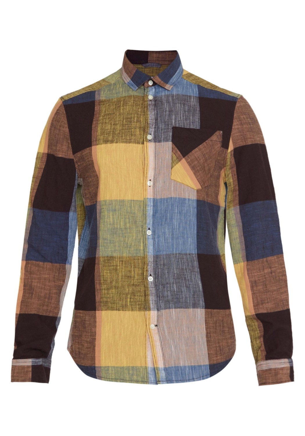 Knowledge Cotton Apparel Hemd Regular Checked Cotton Shirt Blue Check