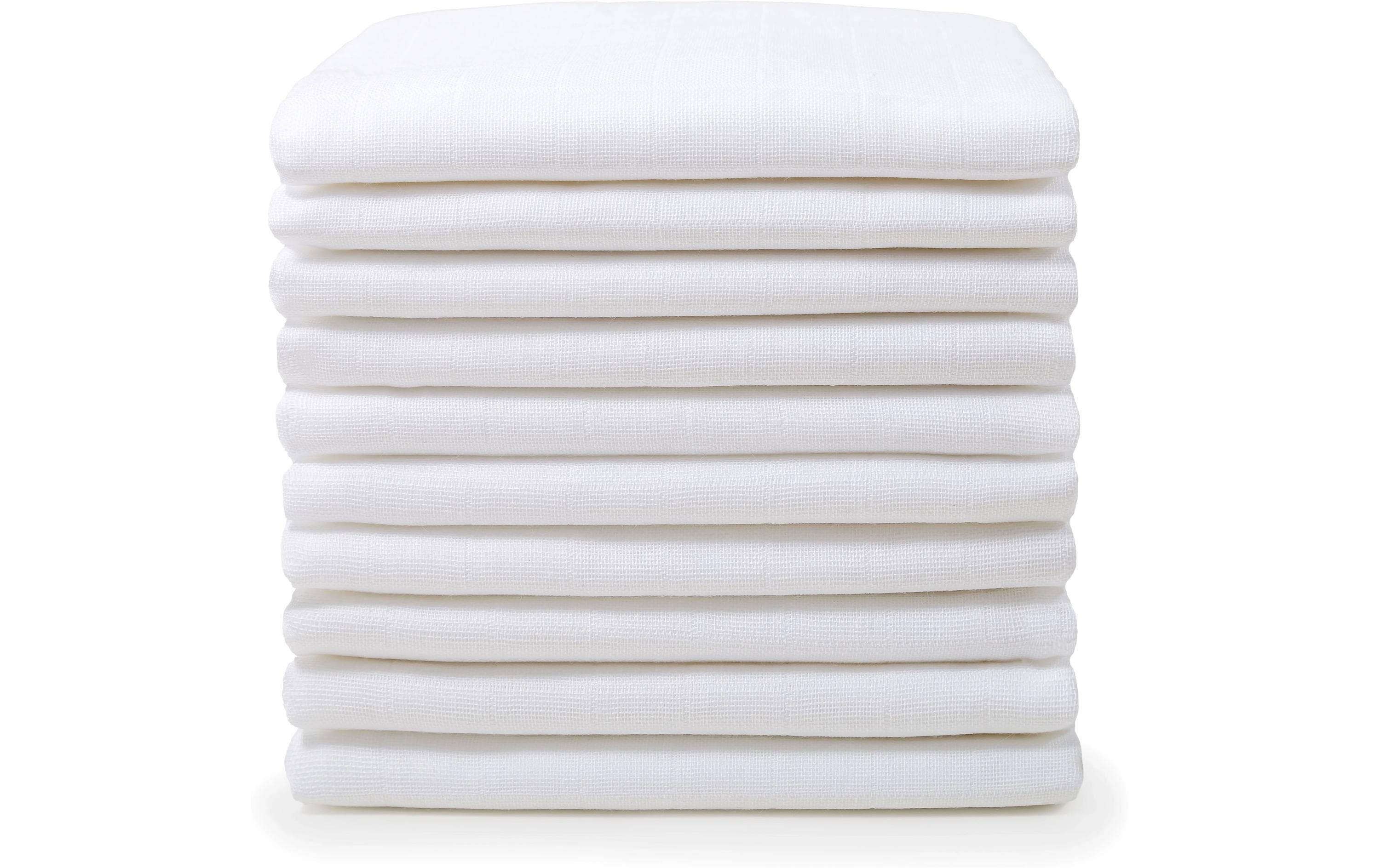 Moltontuch 8-er Set 80 x 80 cm, WeissMulltücher Set