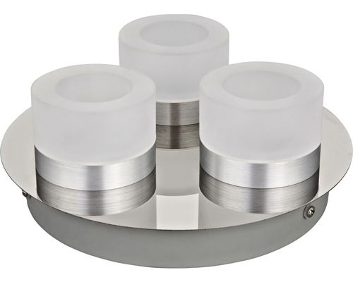 FLAIR LED plafondlamp, 3-lichts, 18W, 3 x 630 lm, 3000 K, Ø 24 cm, Azimech chroom