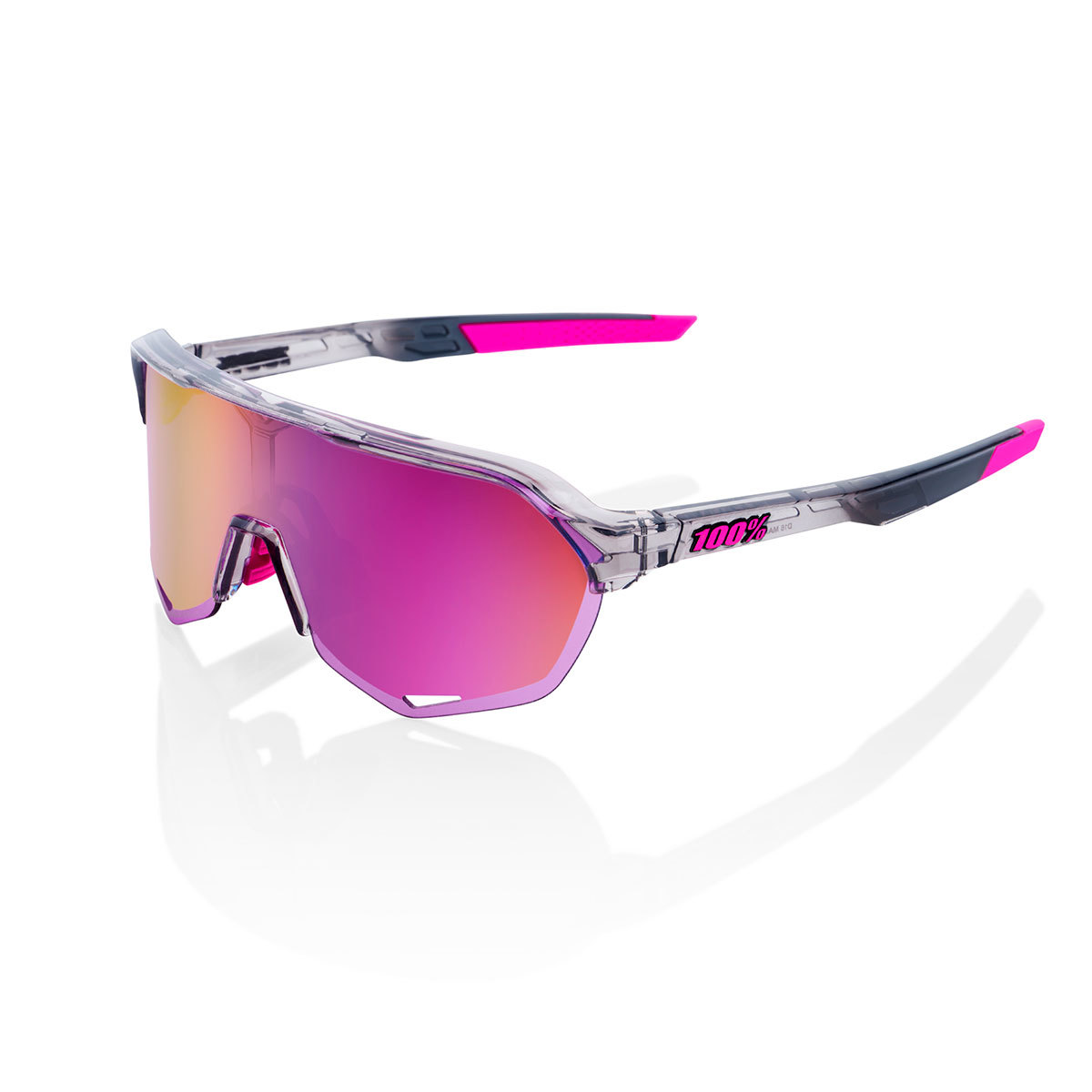 100% S2 Sport Zonnebril Grijs Met Purple Multilayer Mirror Lens