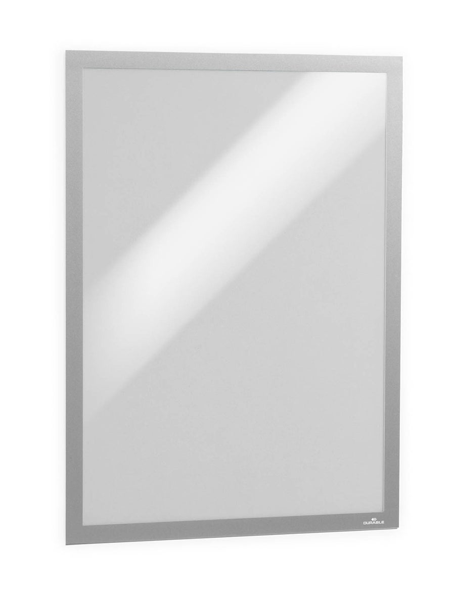 Durable Info Frame Duraframe Poster A2, zelfklevende posterlijst, UV-bestendig, 1 stuk, zilver, 505323