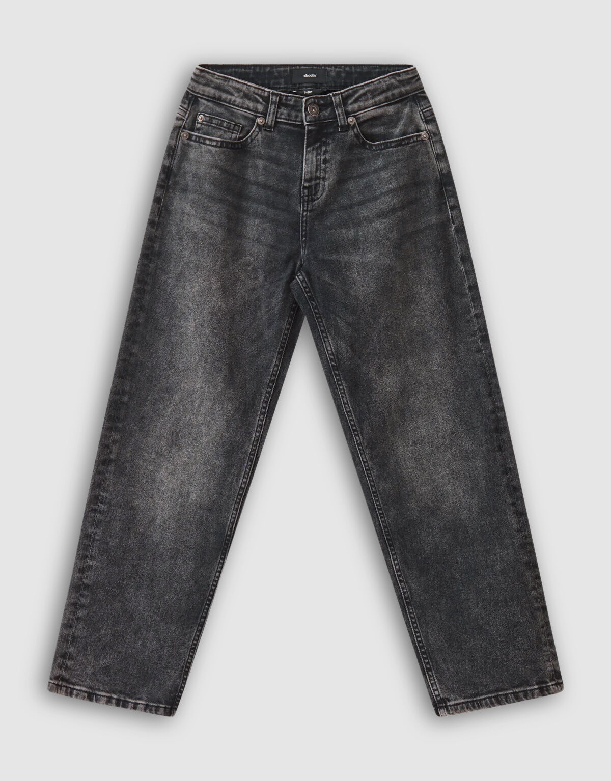 Baggy Fit Jeans Donkergrijs