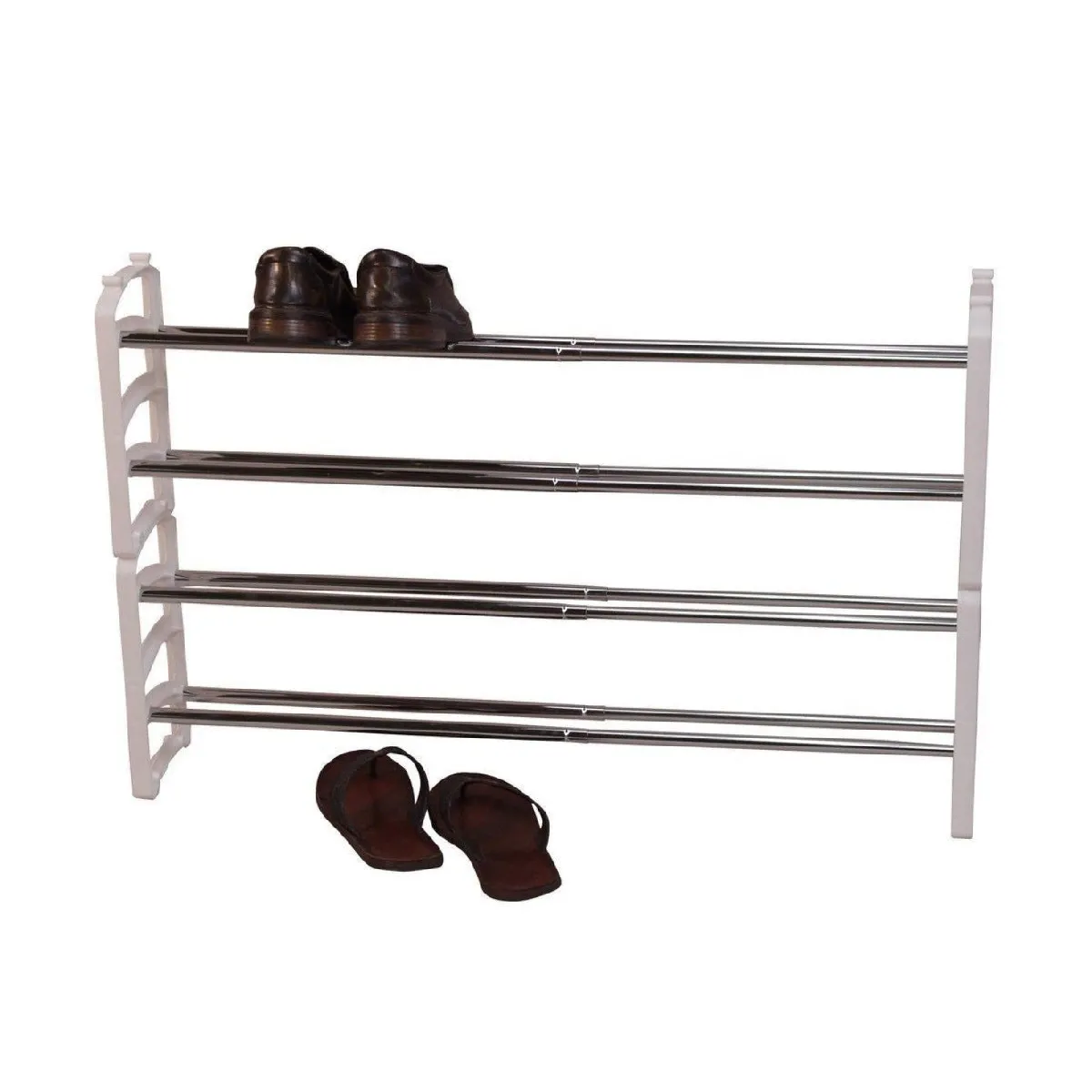 Decoshop26 Étagères à Chaussures Extensibles - Blanc