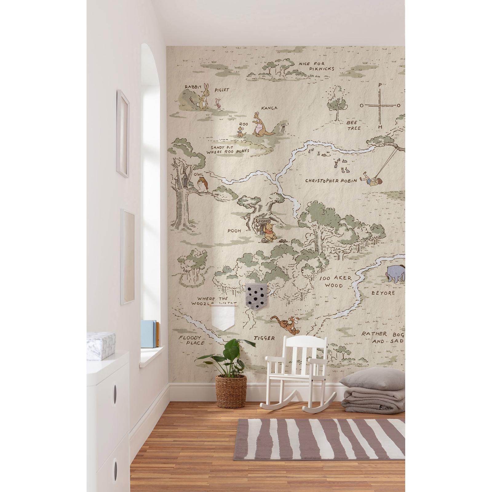 Vlies-Fototapete WINNIE THE POOH MAP - 200x240 cm