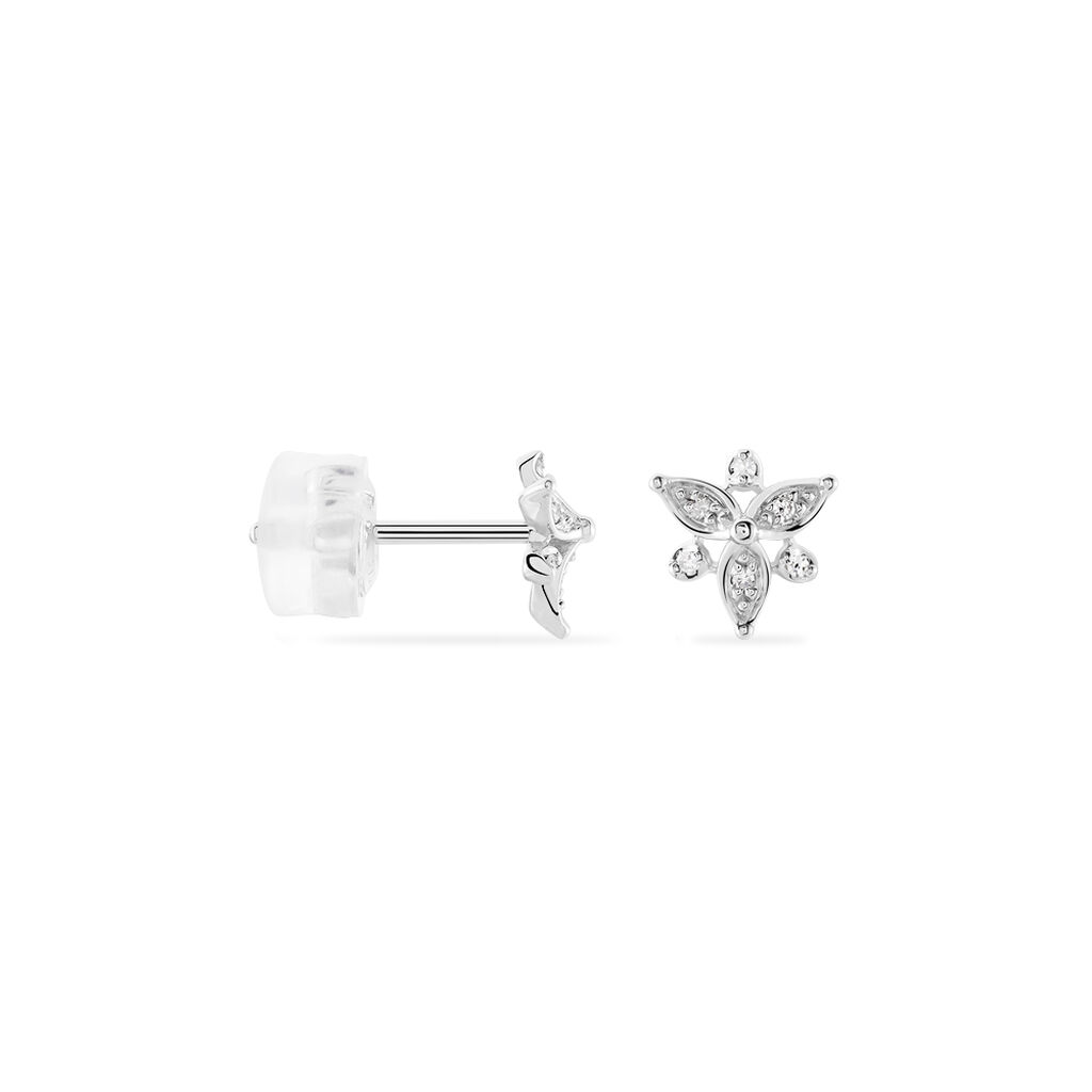 Boucles D'oreilles Puces Arsena Or Blanc Diamant