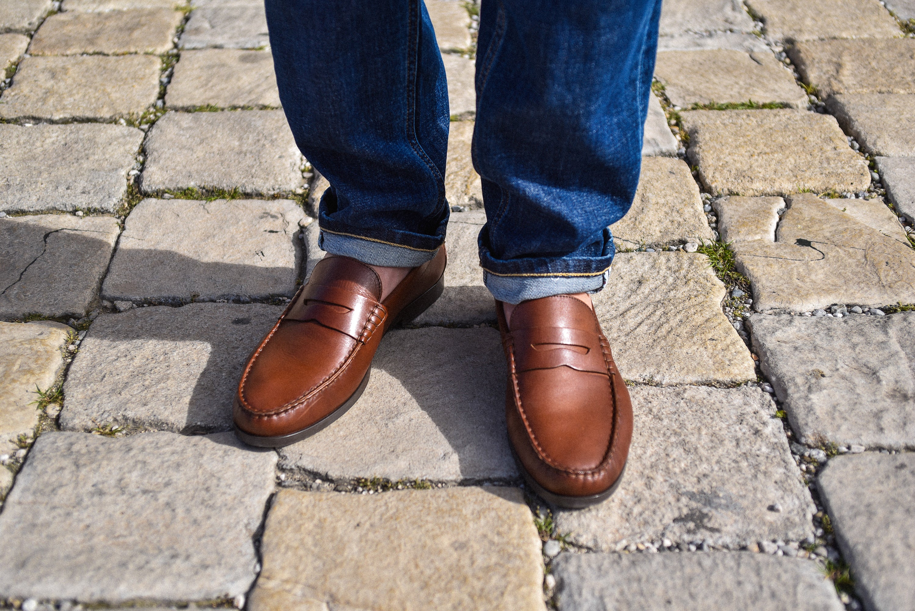Bay-Mocassin en cuir cognac