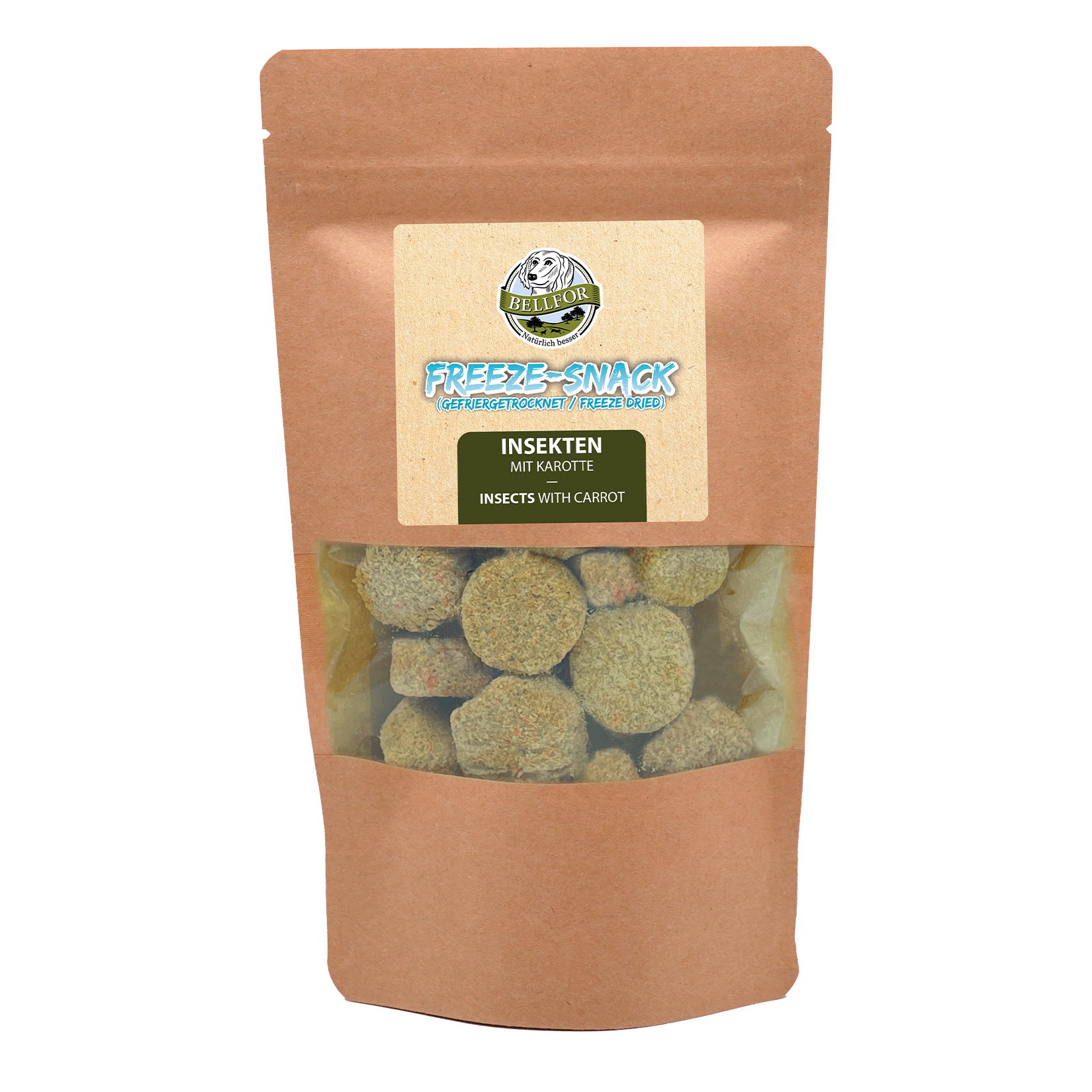 Friandise freeze pour chiens - insectes avec carotte (lyophilisé) - 50g