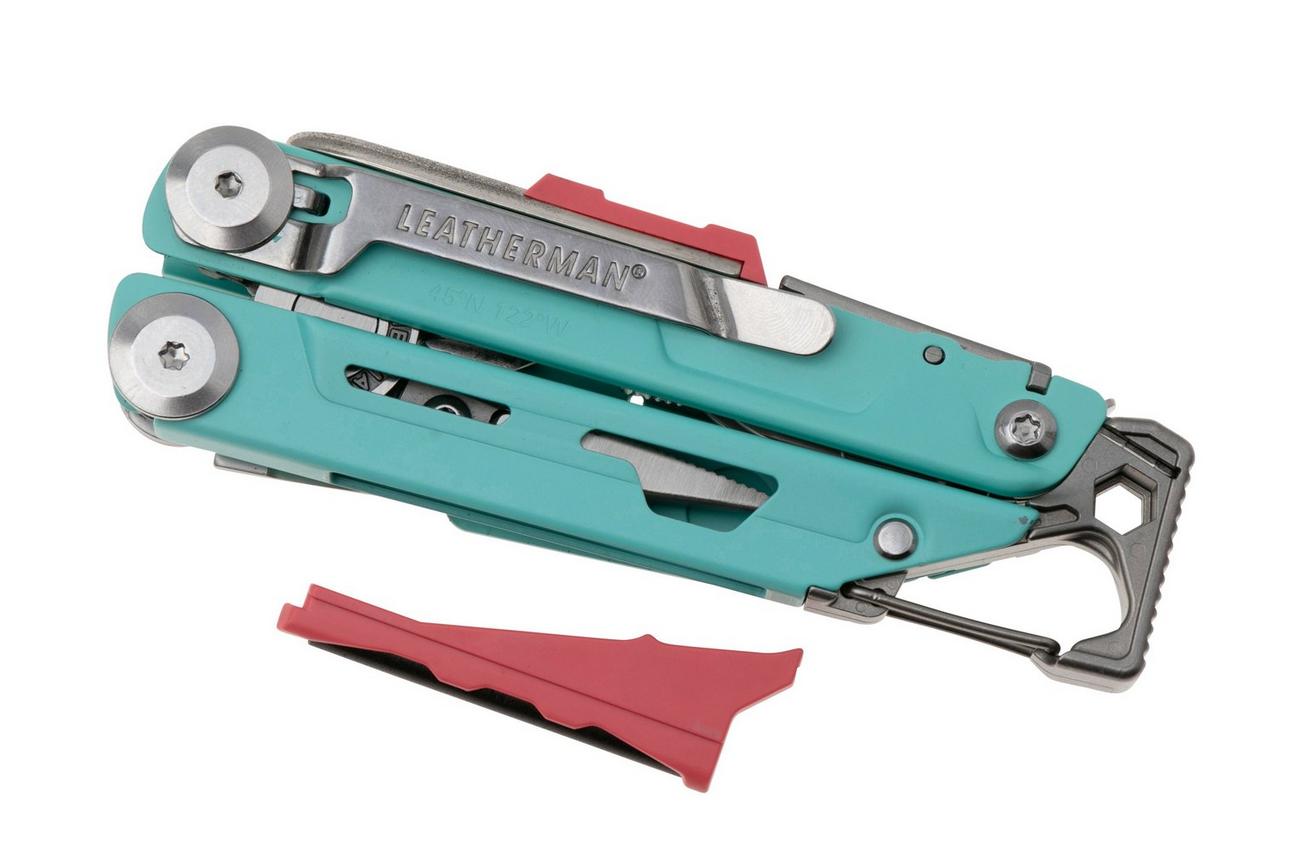 Leatherman Signal Aqua & Silver 7000-AQS survival multitool, nylon sheath