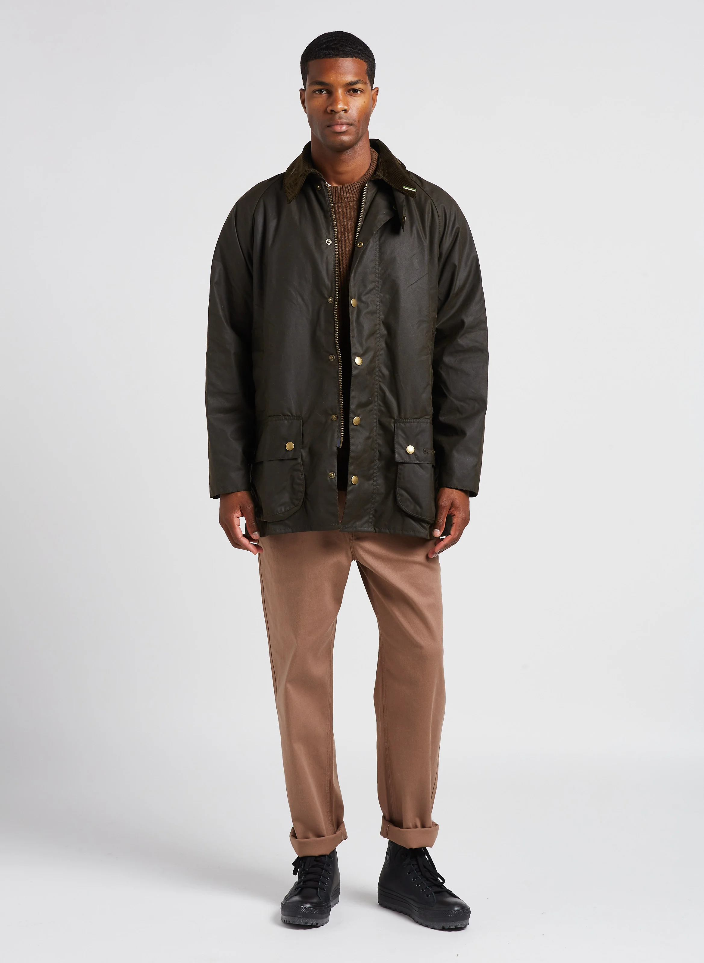 Zace - Pantalon droit en coton mélangé | Beige