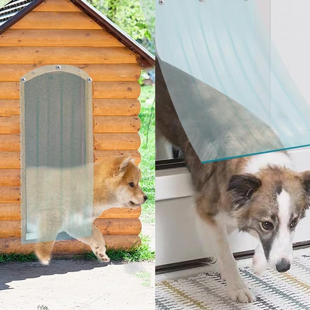 (18.5x205cm) Vinyl Hundehütten Tür DIY Ersatz Klappe Zuschneidbare Haustier Hütten Lamelle - Blau