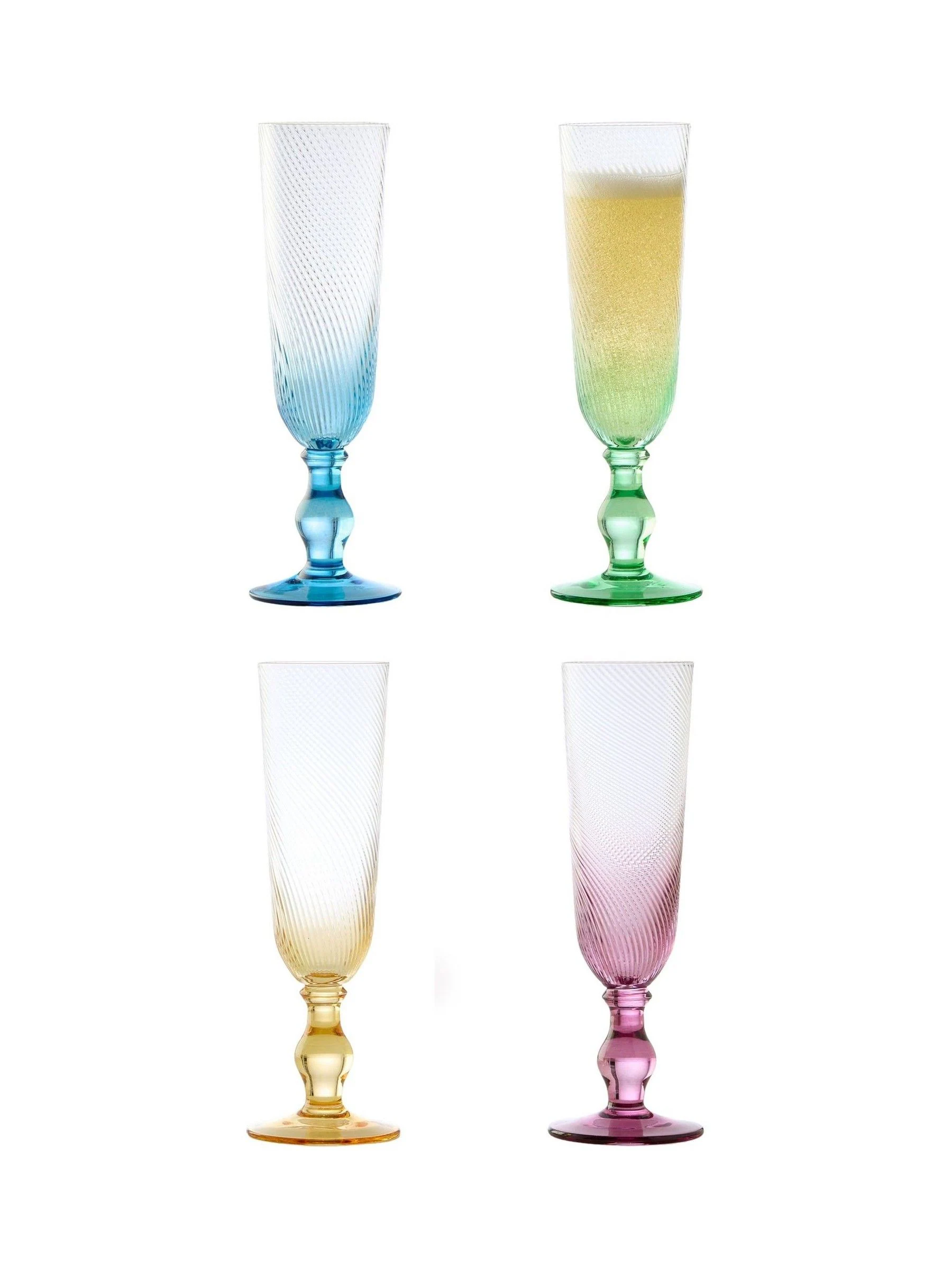 Anton Studio Designs set van 4 Swirl champagneflûtes