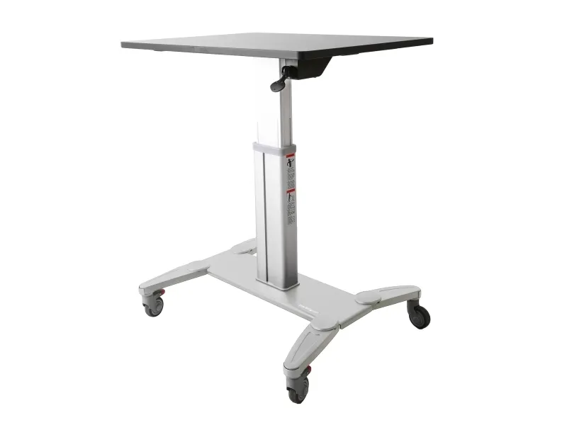 StarTech.com Mobile Standing Desk, Portable Sit Stand Ergonomic Height Adjustable Cart on Wheels, Rolling Computer/Laptop Workstation Table w/ Locking One-Touch Lift for Teachers/Student - Mobile Computer Table (STSCART) - Stativ - for notebook / tas