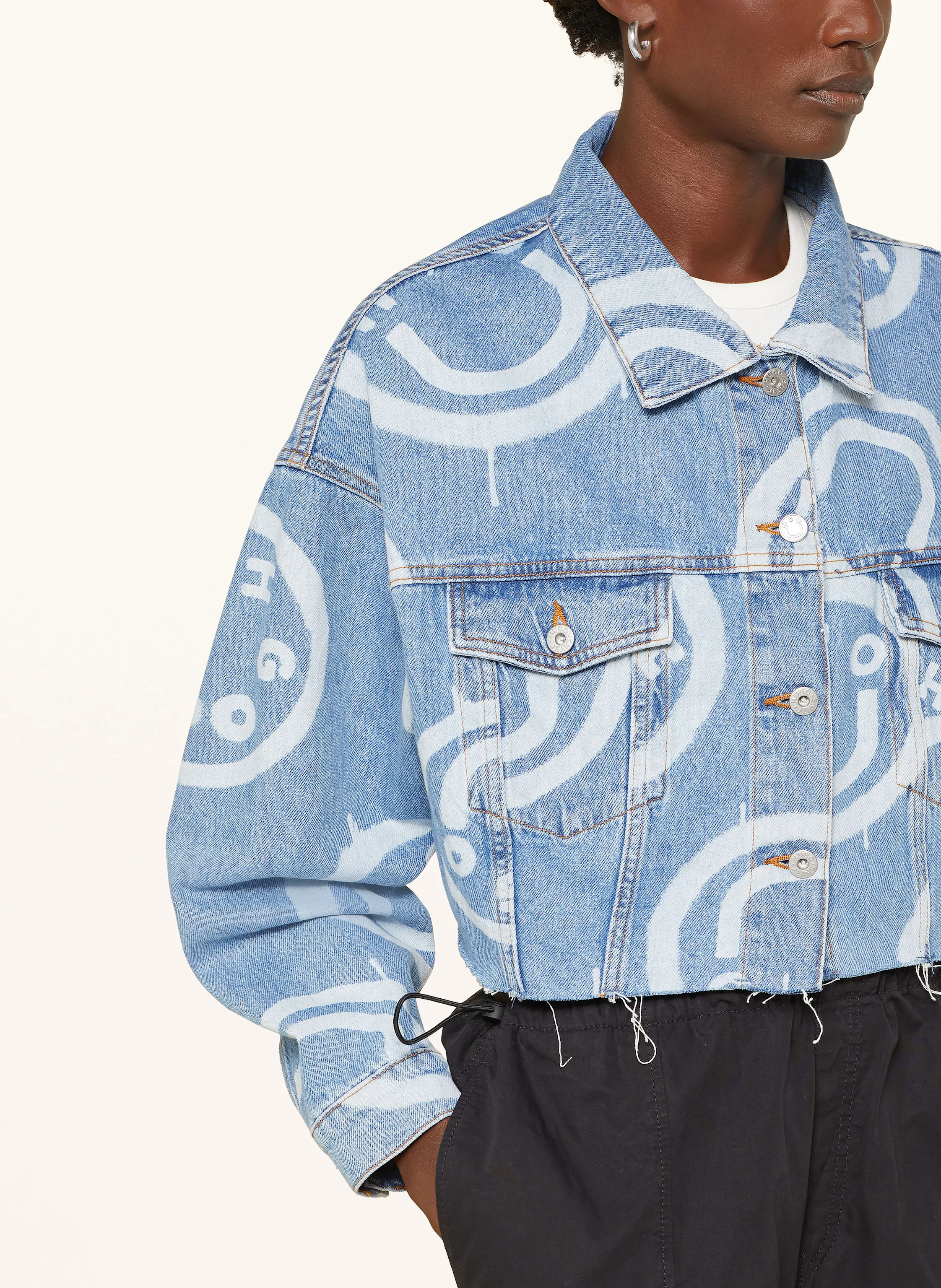 HUGO BLUE Cropped-Jeansjacke LOU