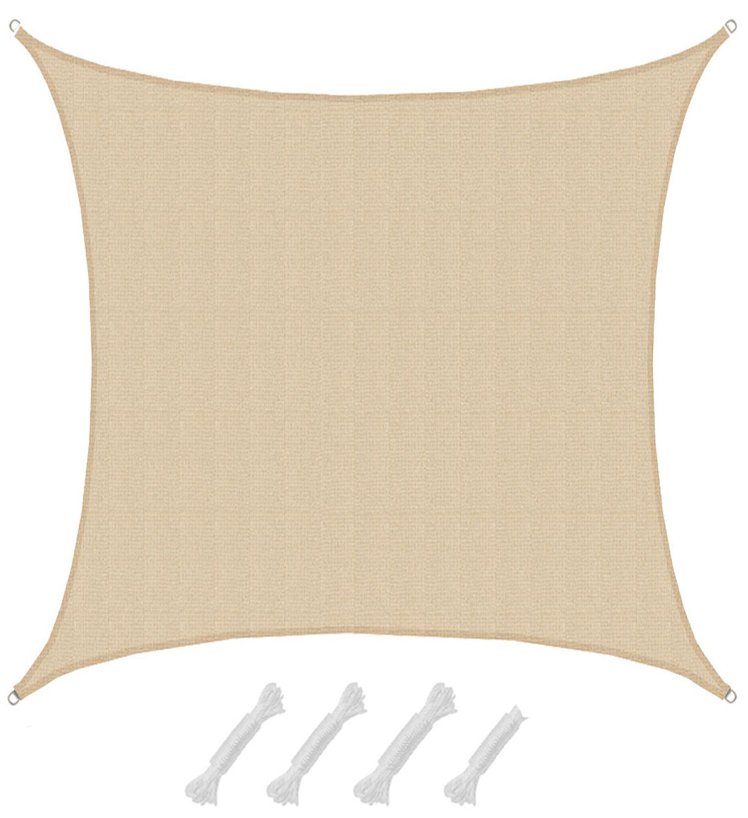 AMANKA 6x6m beige HDPE waterdoorlatend schaduwdoek