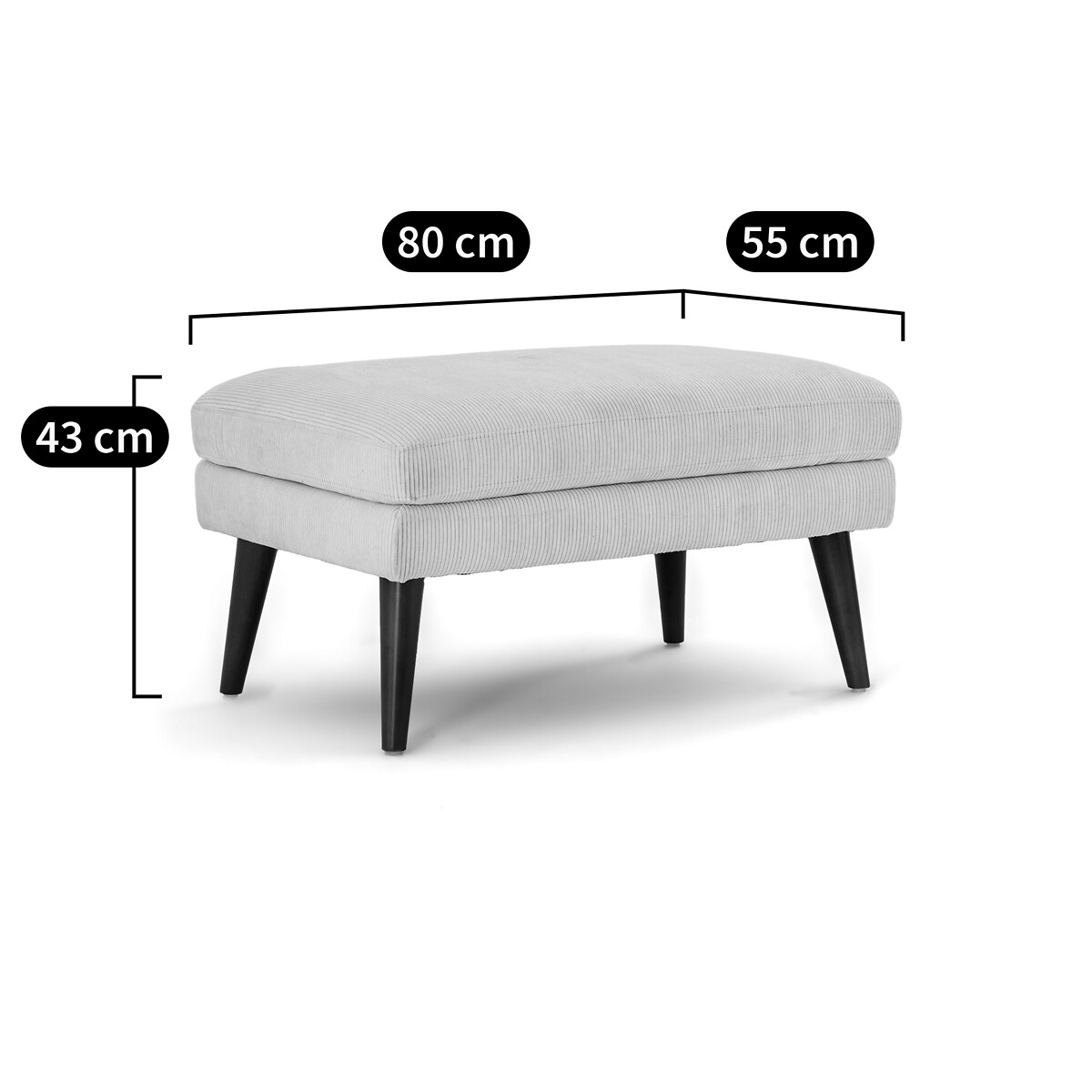 LA REDOUTE INTERIEURS<br>Puff com nervuras de veludo, Séméon