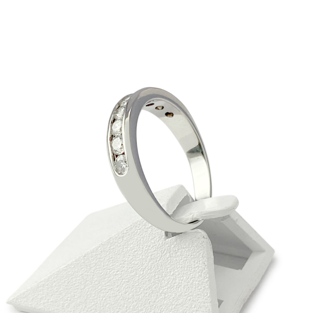 BAGUE d'occasion or 750 blanc diamants