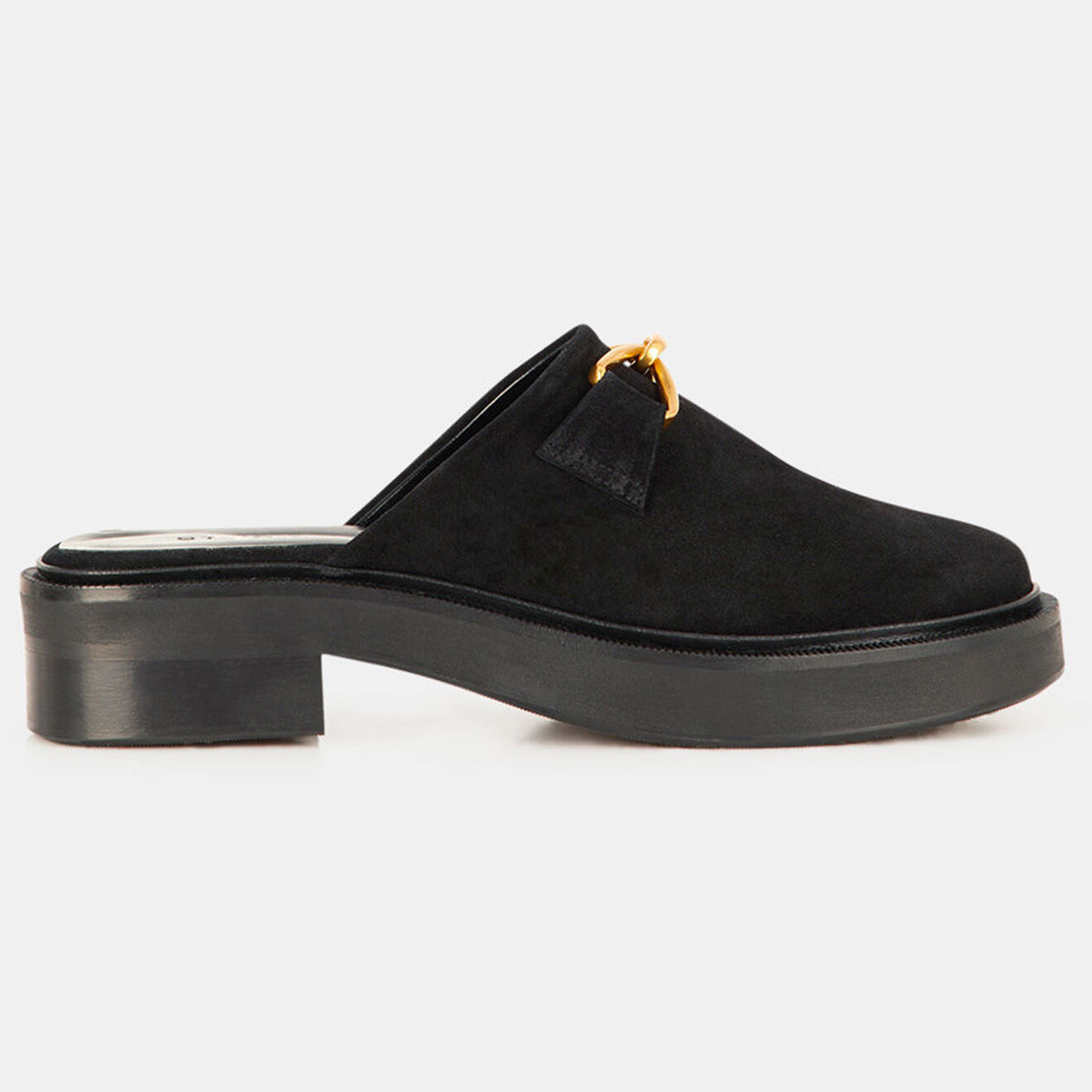 By Far Mules en Cuir sabot noires