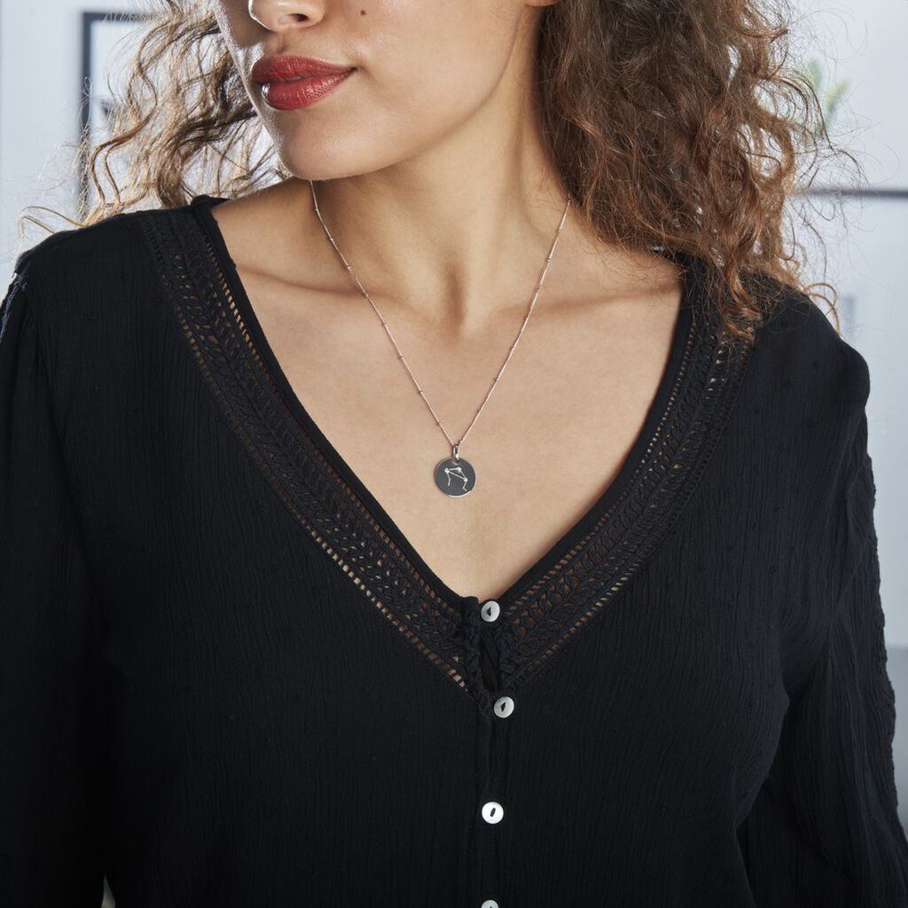 Collier Astr Argent Oxydes De Zirconium