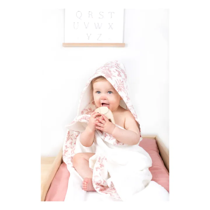 Tartine et Chocolat Cape de bain en éponge Toile de Jouy | Rose pêche