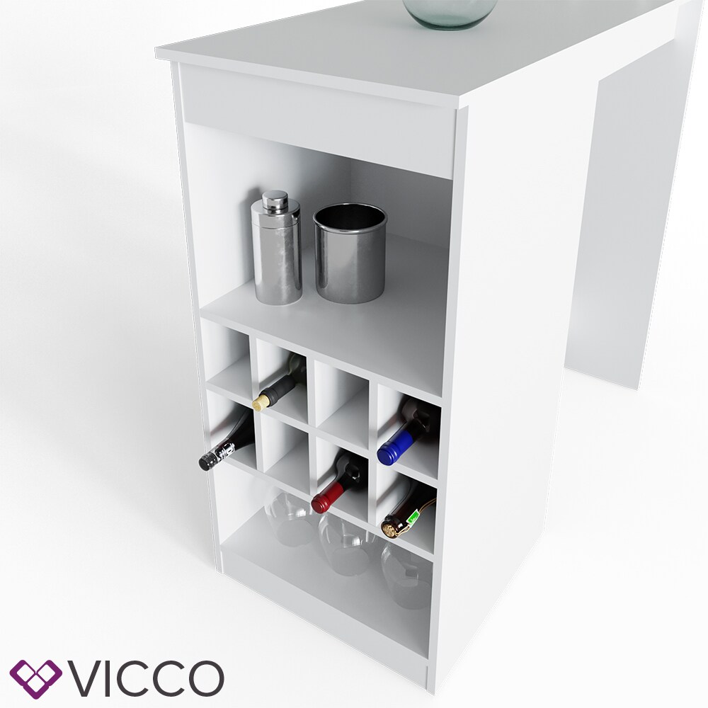 VICCO Bartisch ROSS Weiß Bartresen Stehtisch Tresentisch Bistrotisch Tisch