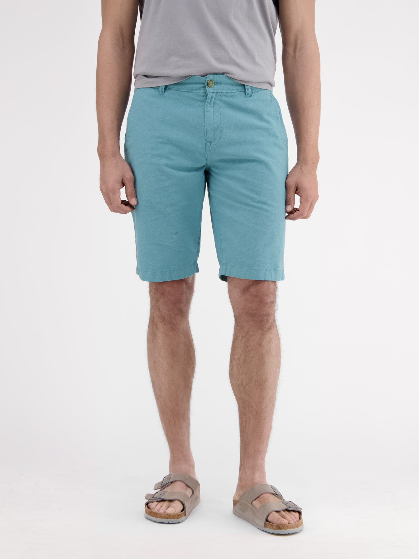 Chino-Bermuda mit Leinenanteil