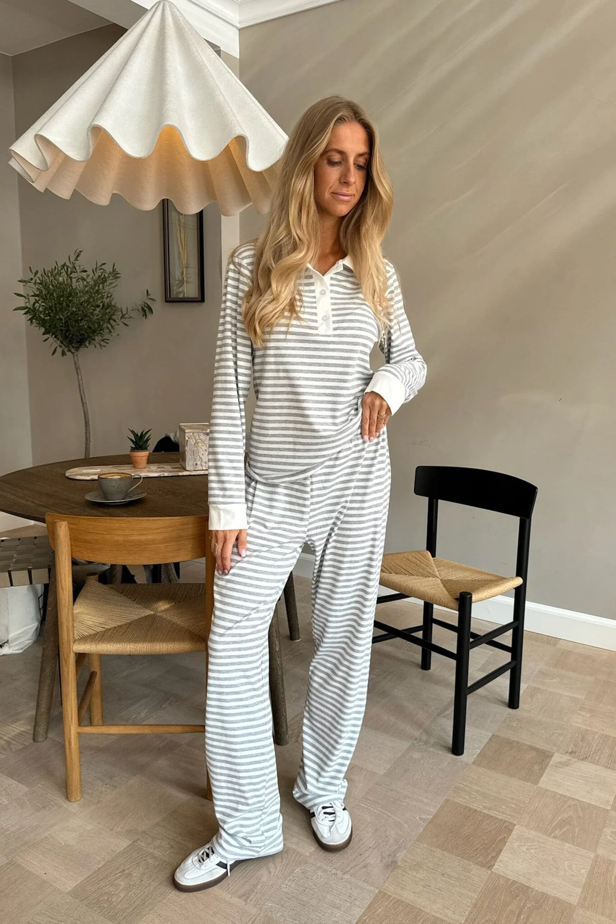 BYIC Zhannaic Pants grs grey stripes