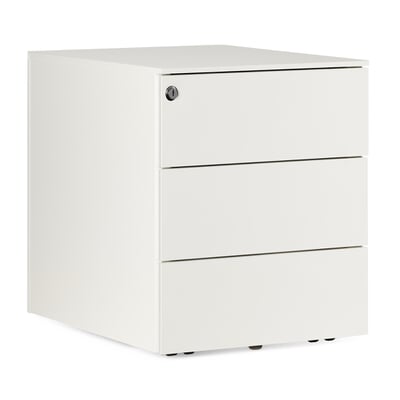 Schubladencontainer Kubo, 3 Schübe, RAL 9010 Reinweiß
